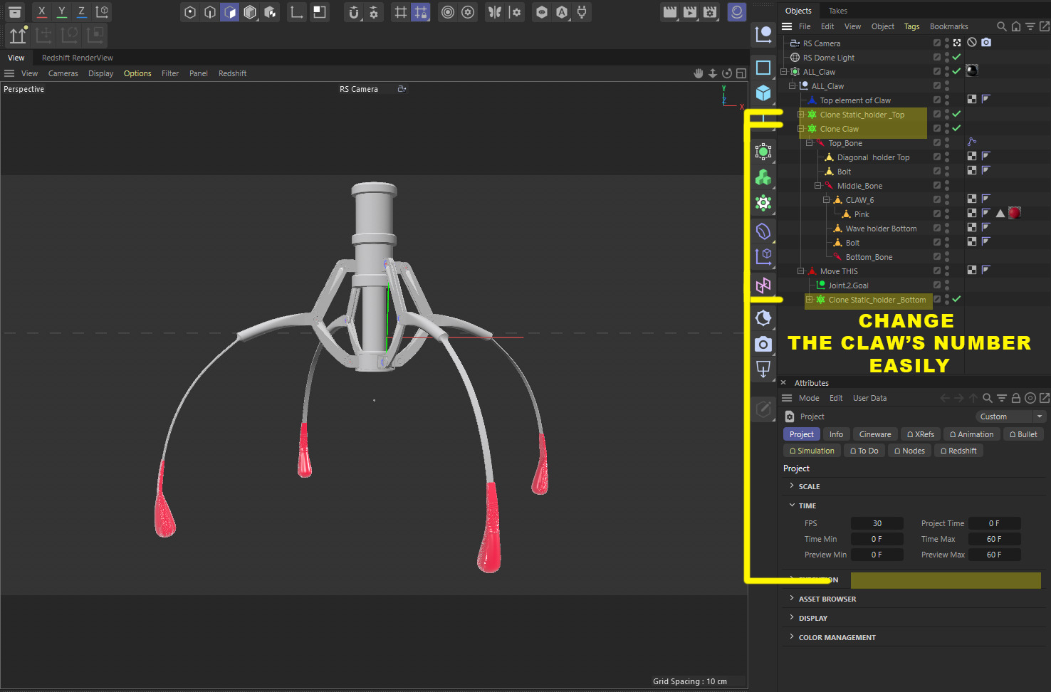 Metal Claw 13 with RIG 3D model_3