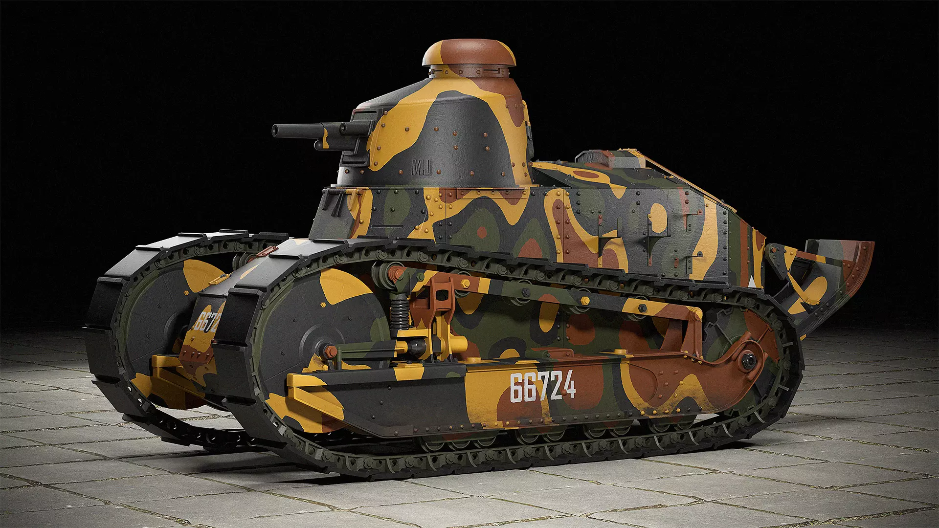 Renault FT french tank Free low-poly 3D model