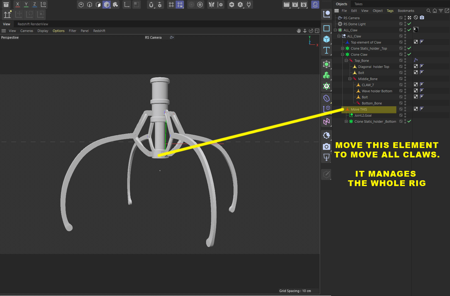 Metal Claw 14 with RIG 3D model_2