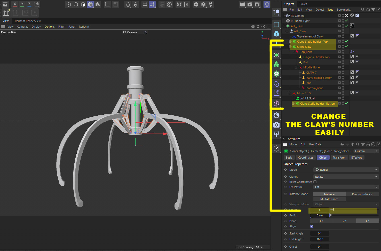 Metal Claw 14 with RIG 3D model_3