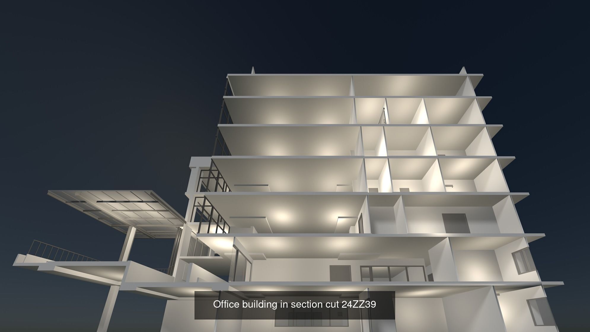 Buildings in section cut set 02 3D Model Collection_1