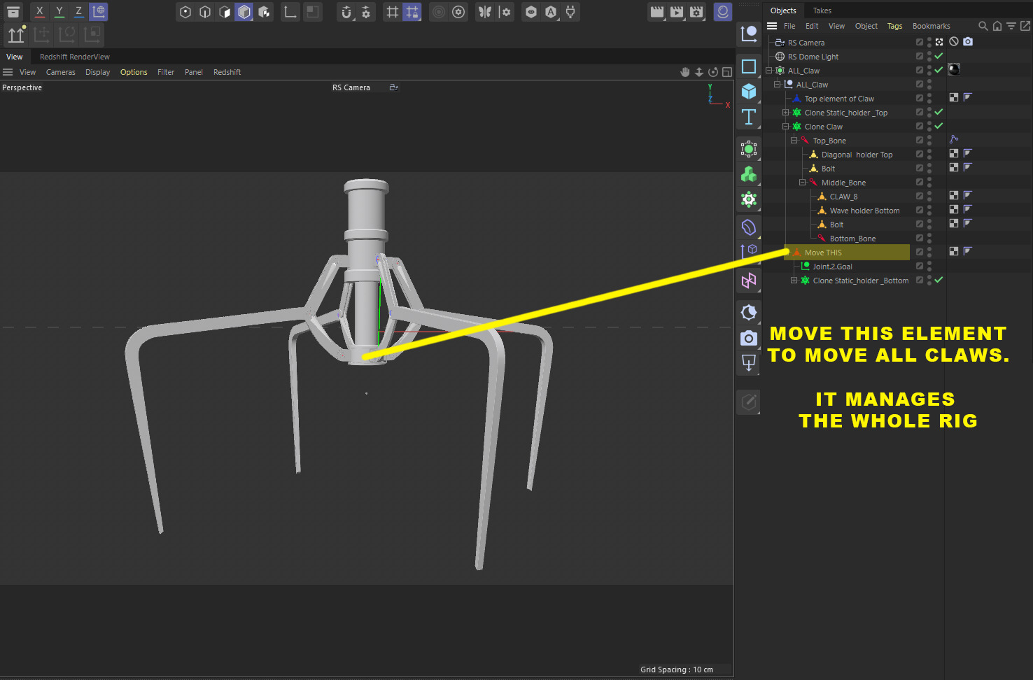 Metal Claw 15 with RIG 3D model_2