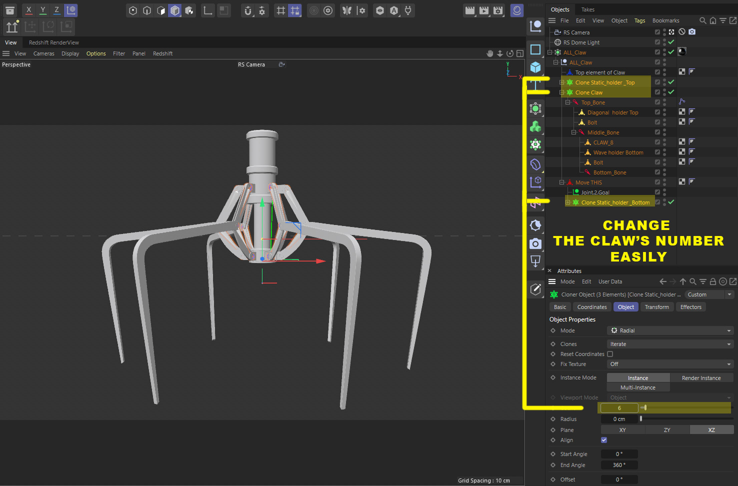 Metal Claw 15 with RIG 3D model_3