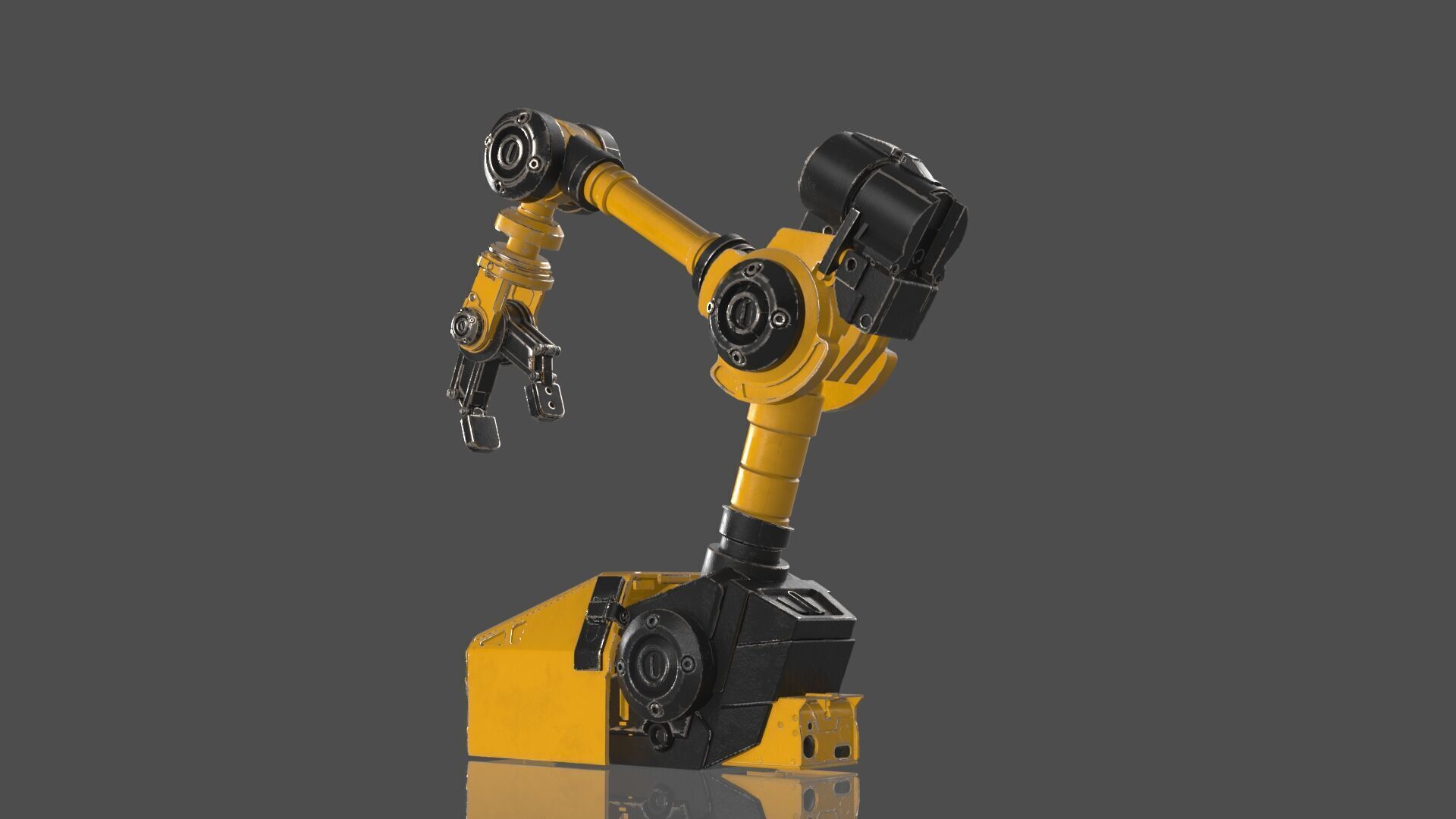 Industrial Robot Arm - 3  - Textured 3D model_8