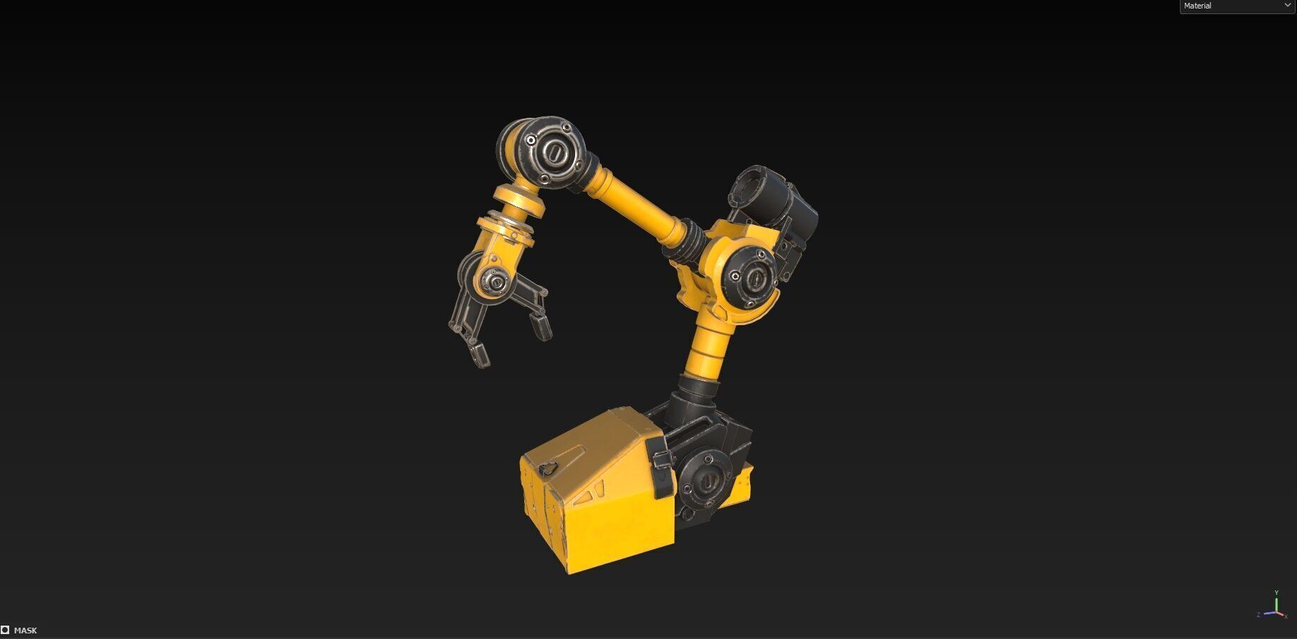 Industrial Robot Arm - 3  - Textured 3D model_15
