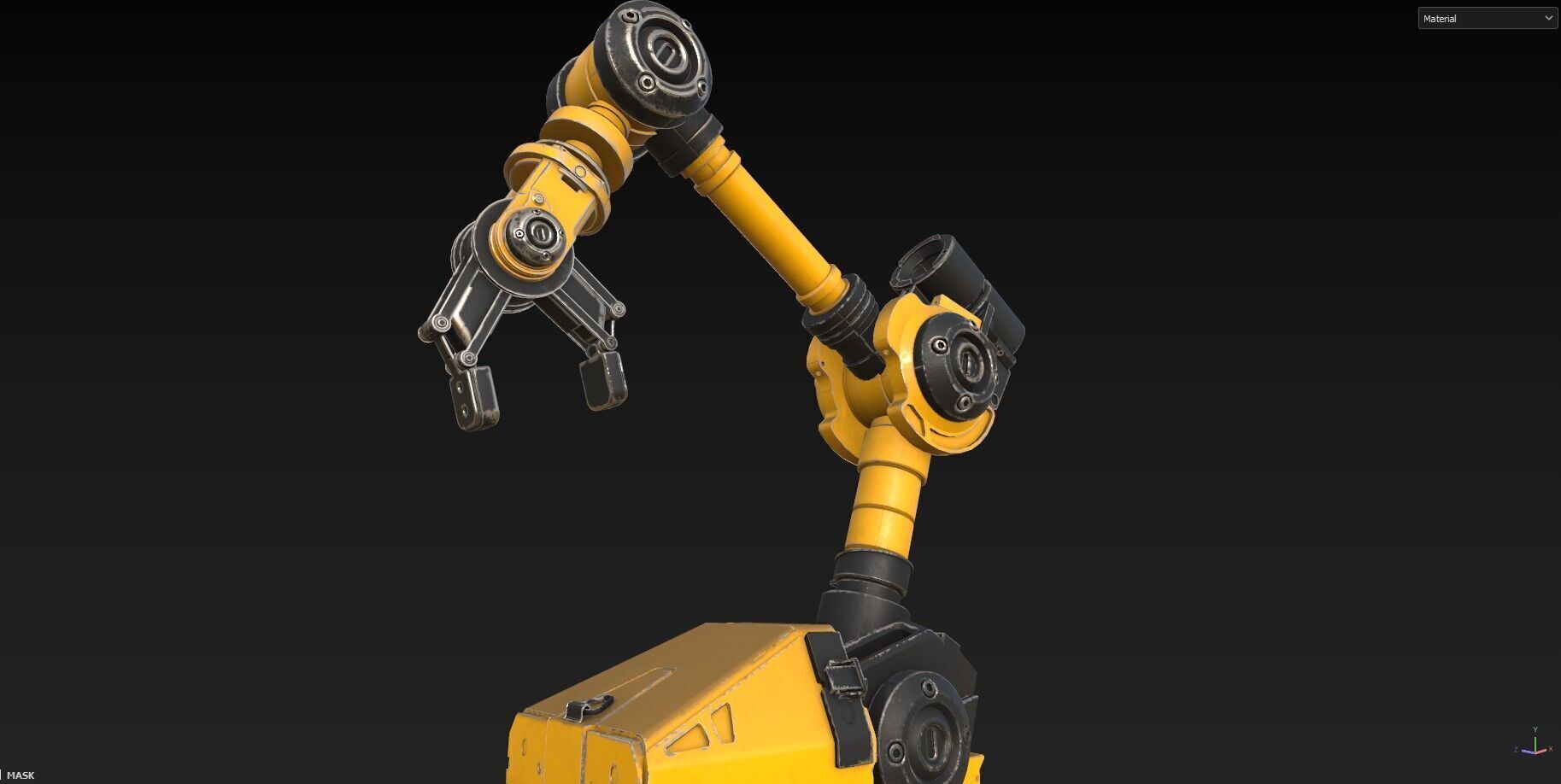 Industrial Robot Arm - 3  - Textured 3D model_16