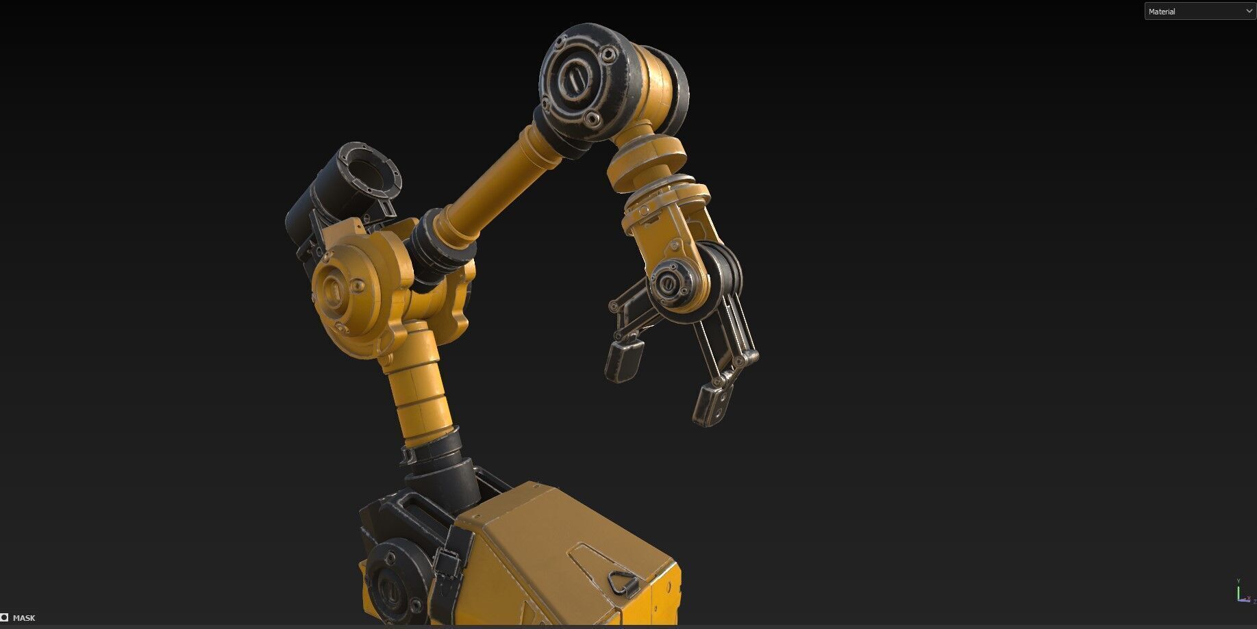 Industrial Robot Arm - 3  - Textured 3D model_9
