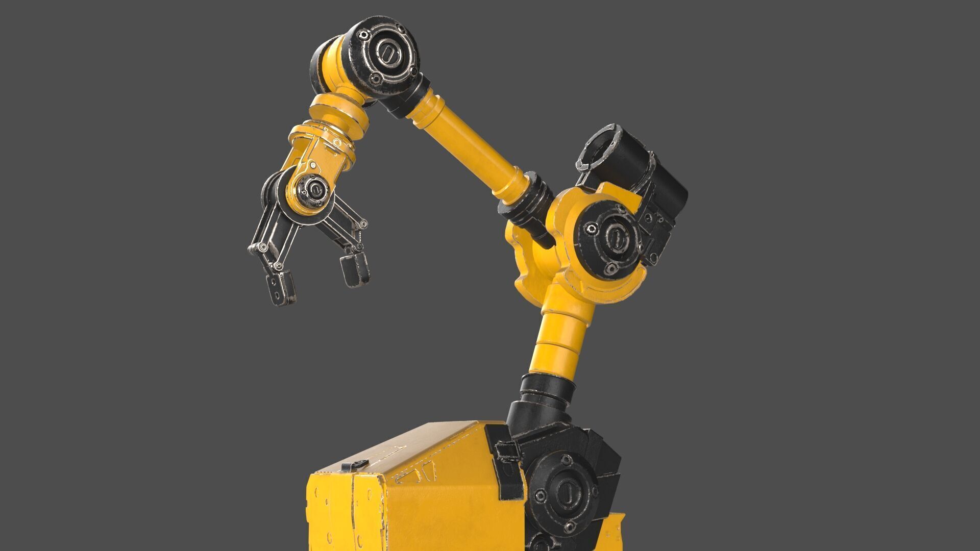 Industrial Robot Arm - 3  - Textured 3D model_6
