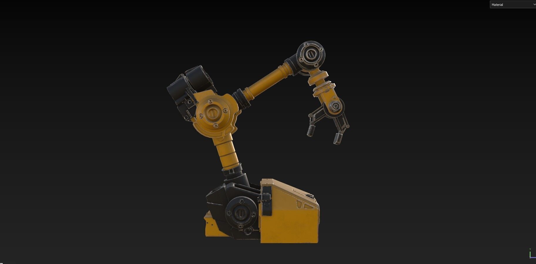 Industrial Robot Arm - 3  - Textured 3D model_13