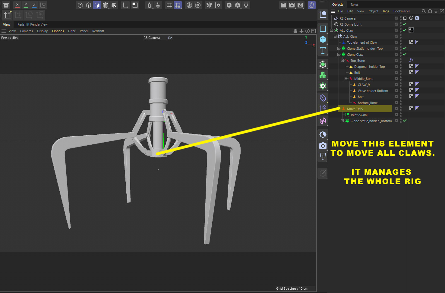 Metal Claw 16 with RIG 3D model_2