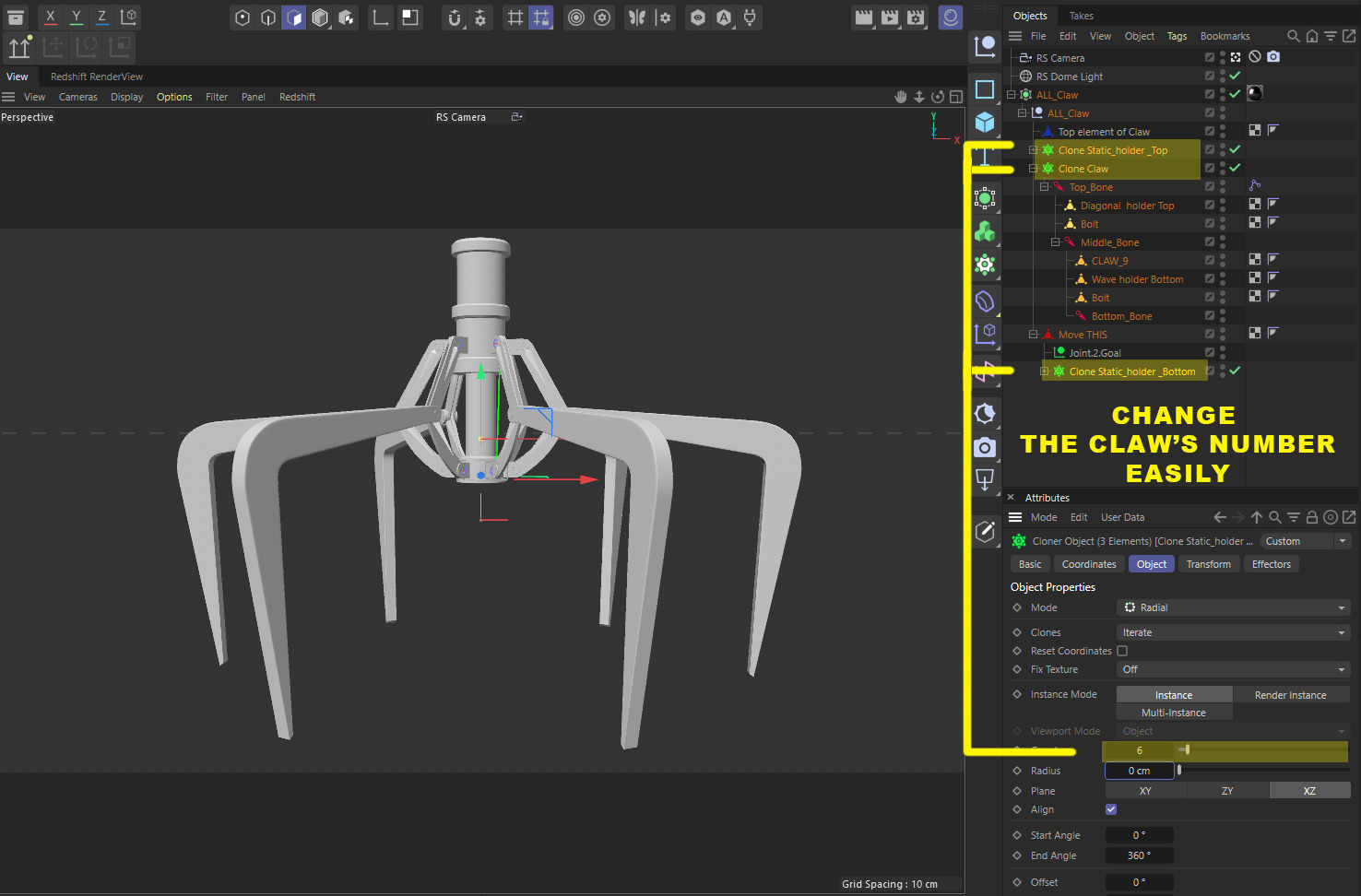 Metal Claw 16 with RIG 3D model_3