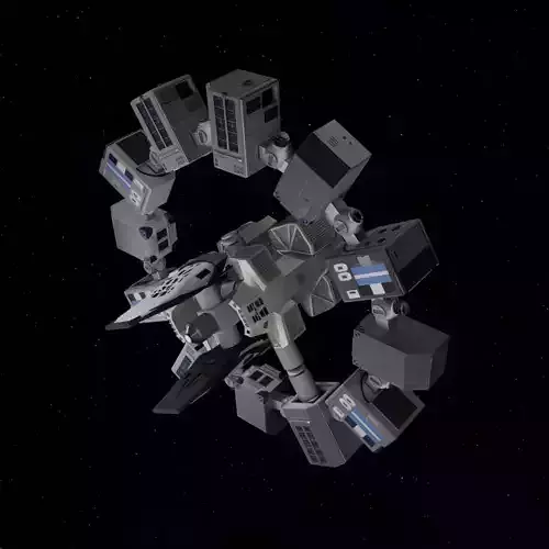 Interstellar Spaceship 3D Model High Quality Sci-Fi Spaceship