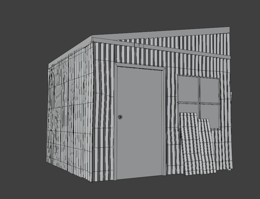 Denji House from ChainSawMan Anime 3D Model Lowpoly Low-poly 3D model_3