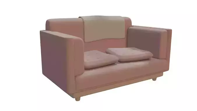 couch sofa lowpoly game ready asset