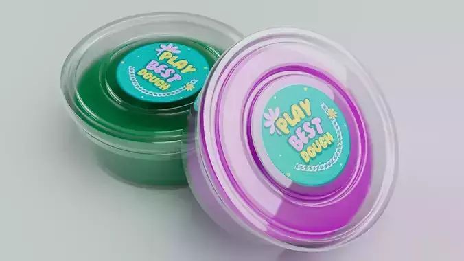 Play Dough Container - Realistic 3D Model
