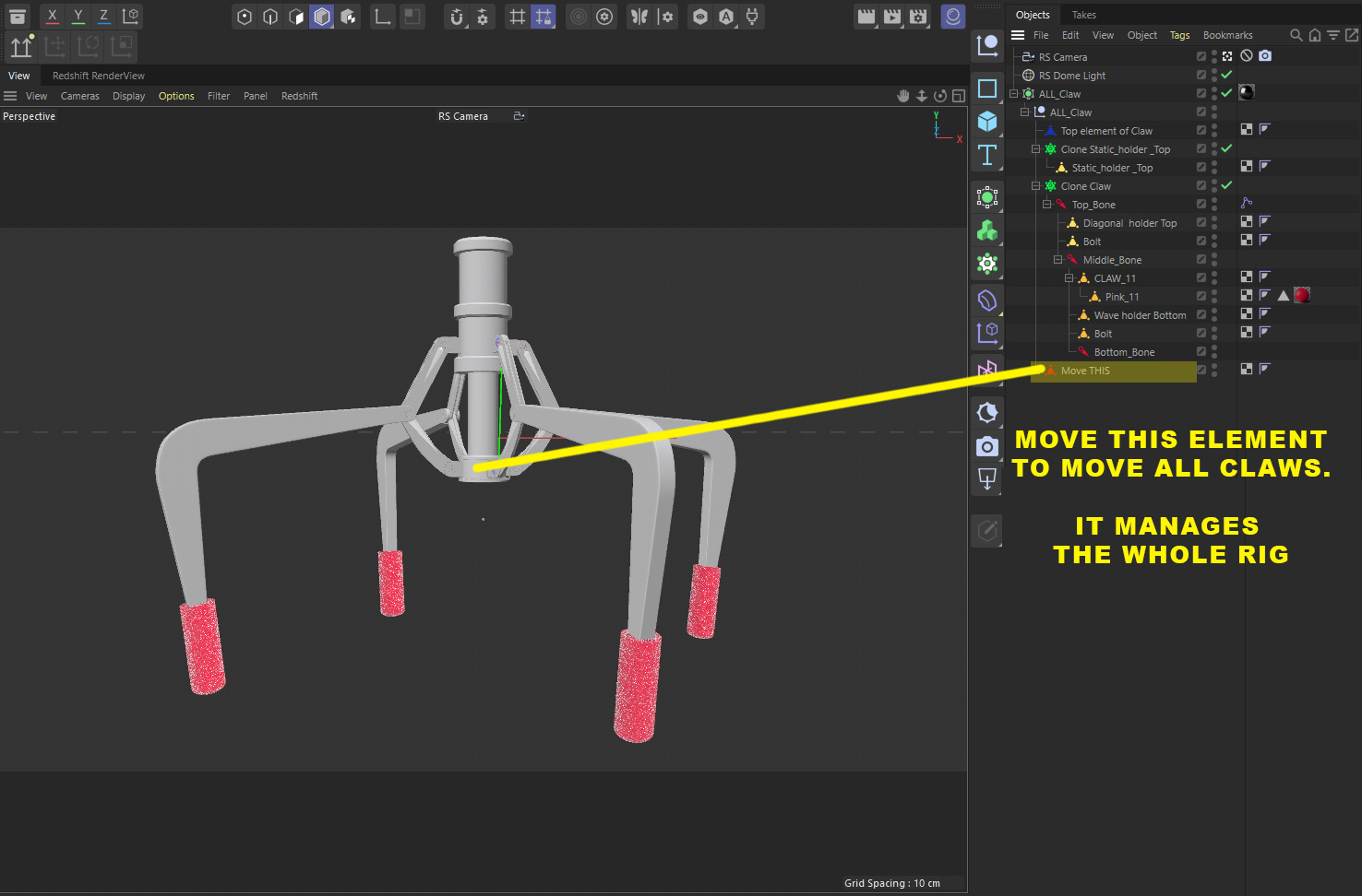 Metal Claw 18 with RIG 3D model_3