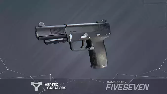 Game ready - fiveSeven pistol Low-poly 3D model
