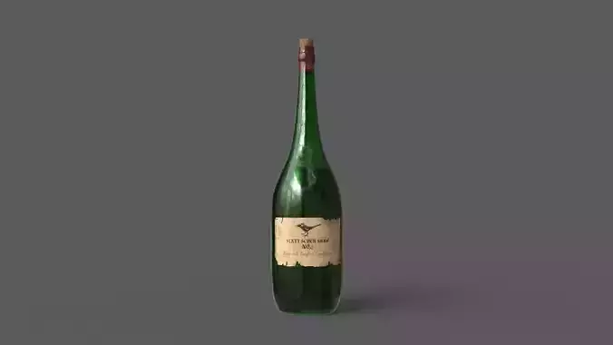 Wine Bottle 3D Model PBR