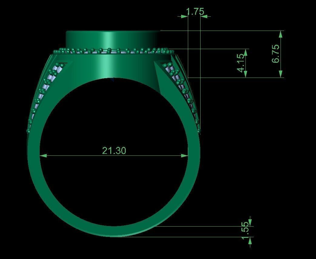 Stone Ring For Men 3D print model_4