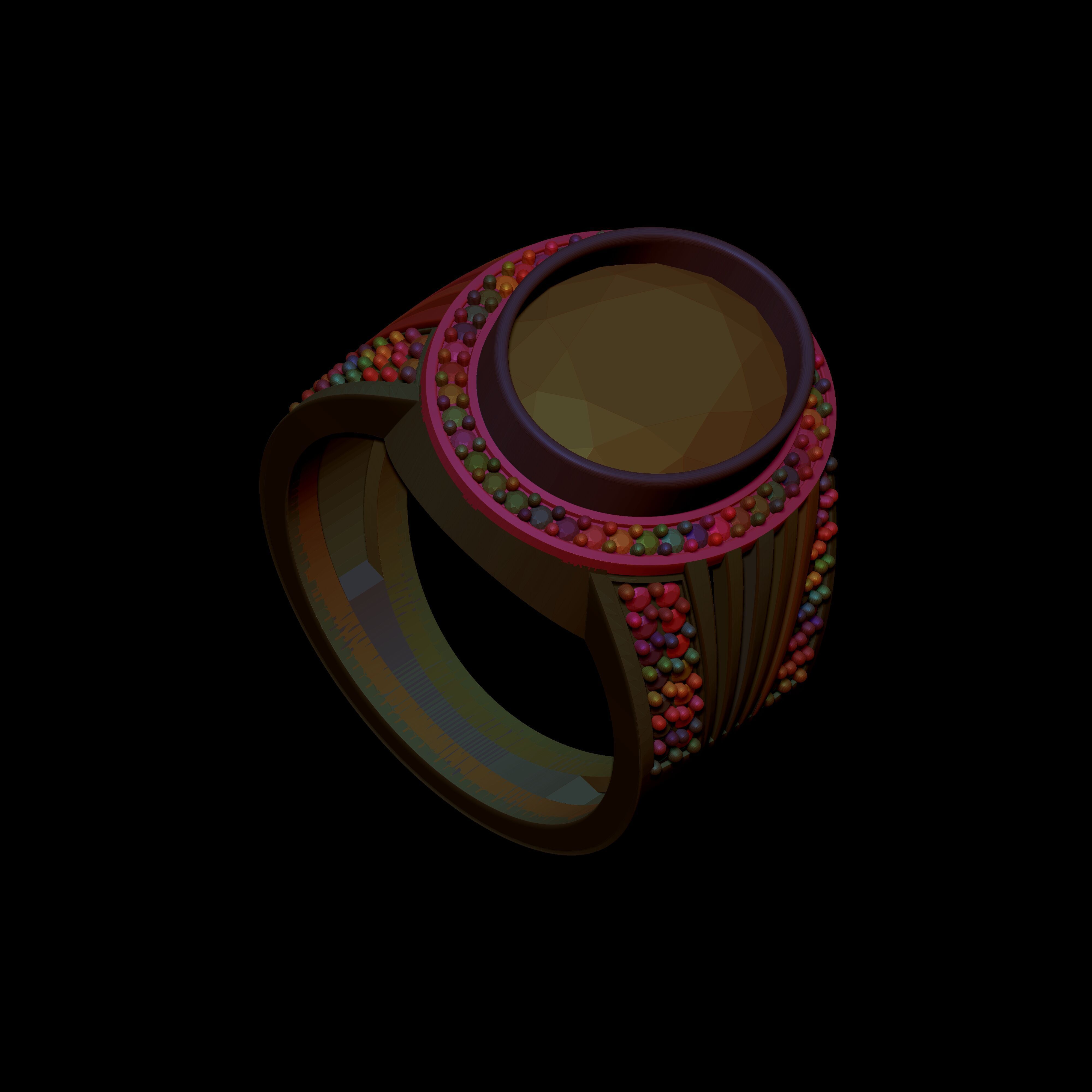 Stone Ring For Men 3D print model_20