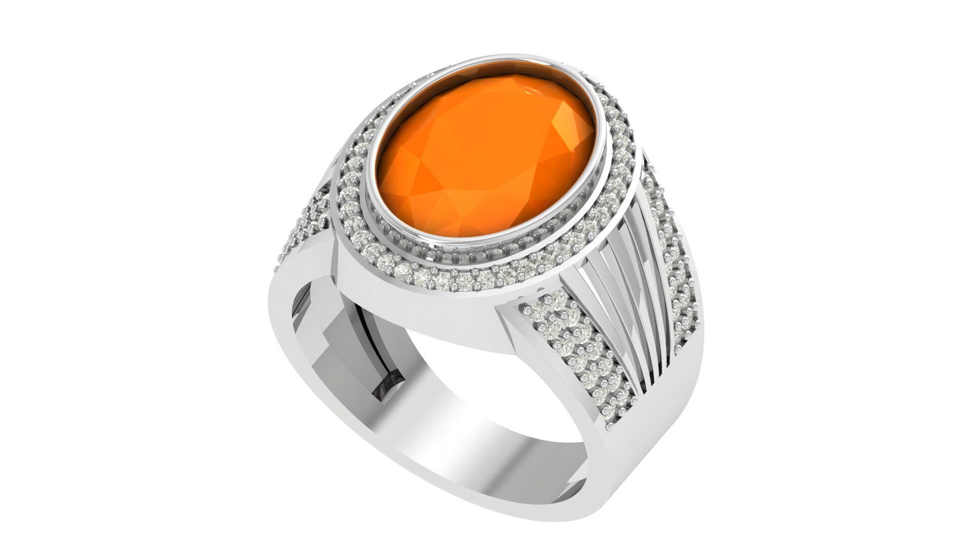 Stone Ring For Men 3D print model_1