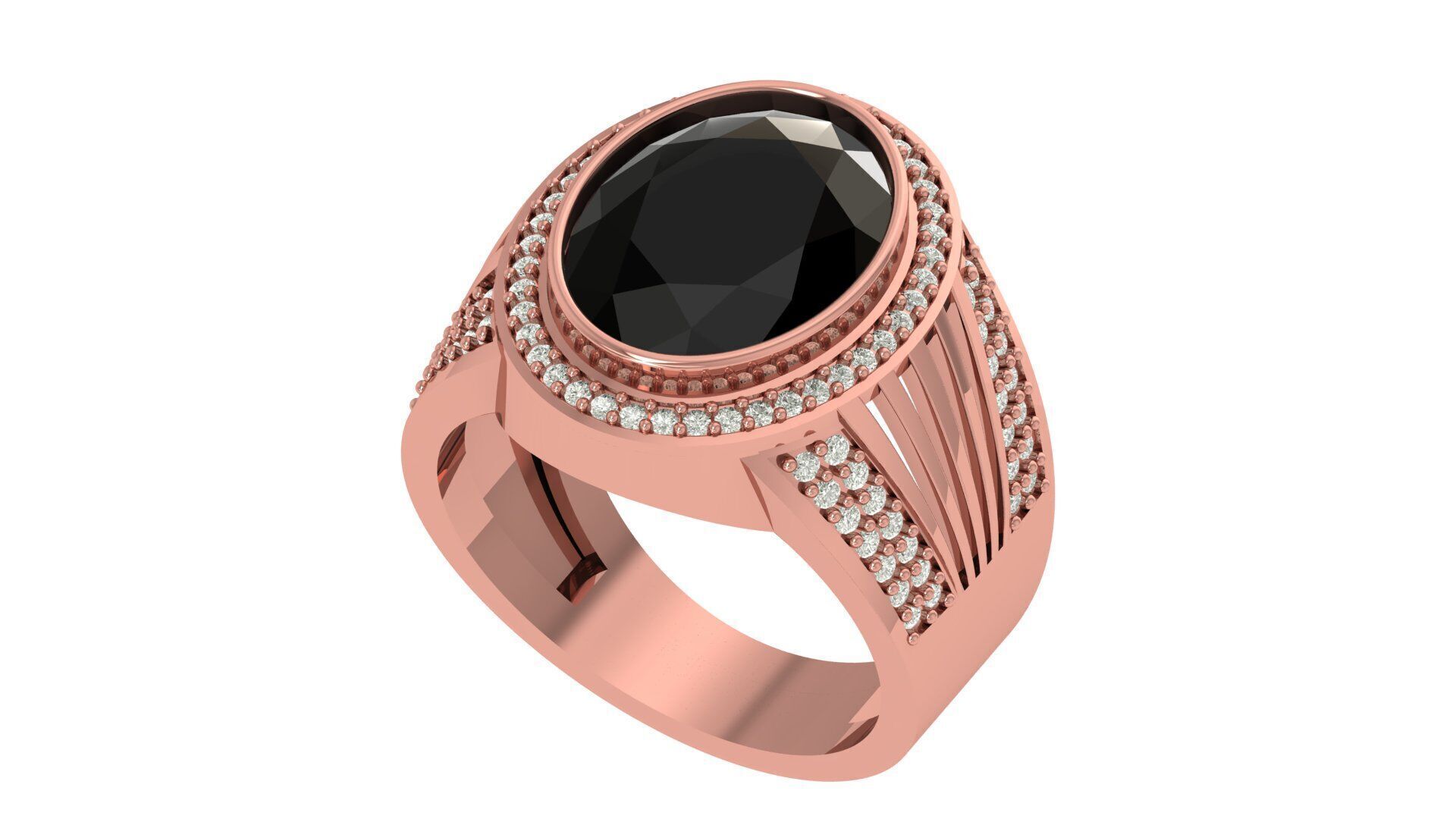 Stone Ring For Men 3D print model_2