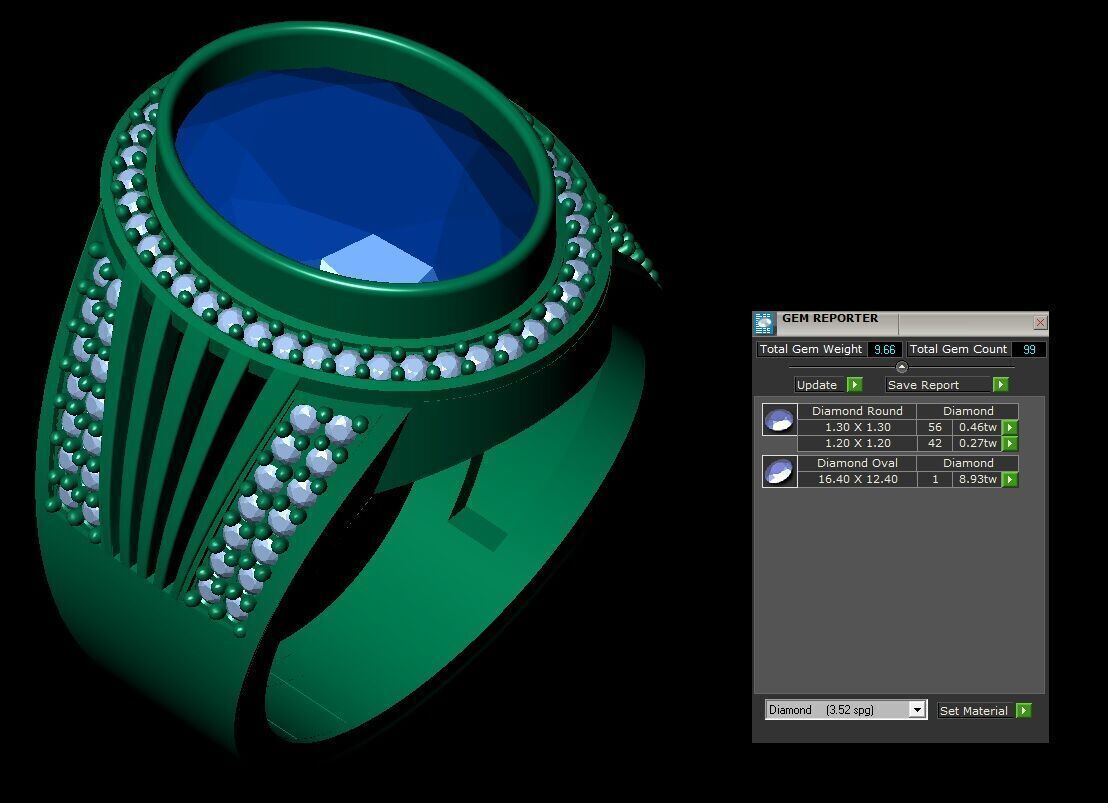 Stone Ring For Men 3D print model_7