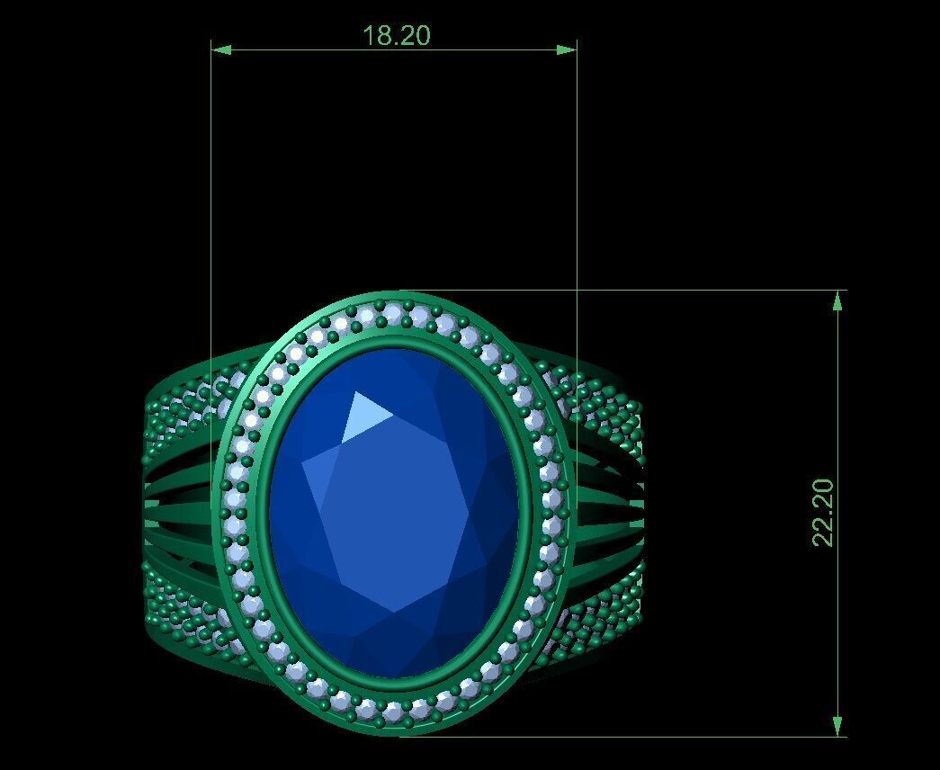 Stone Ring For Men 3D print model_3