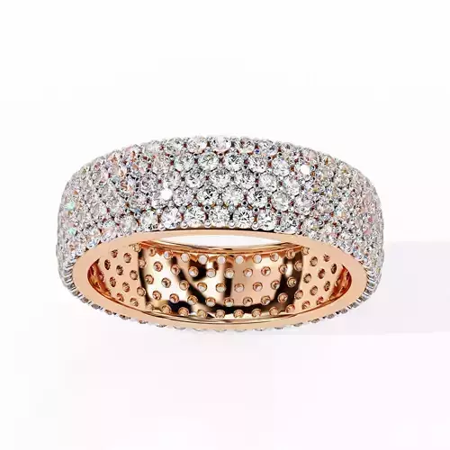 Eternity Diamond Band Ring 360 Animation Renders 3dm stl details