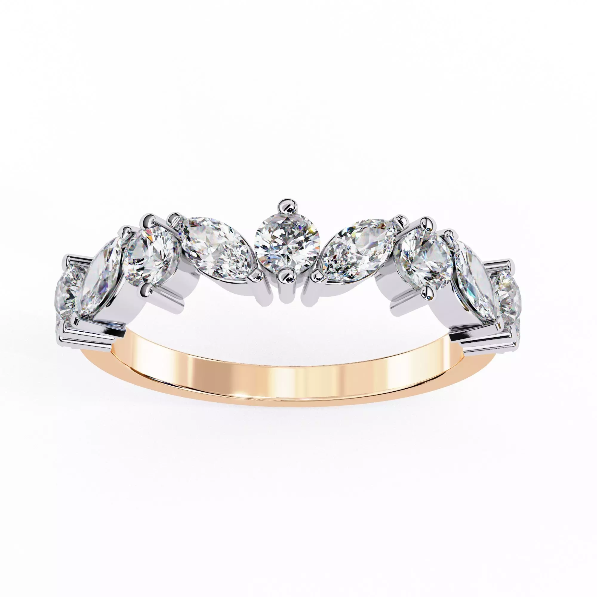 Eternity Diamond Band Ring 360 Animation Renders 3dm stl details 3D print model_0