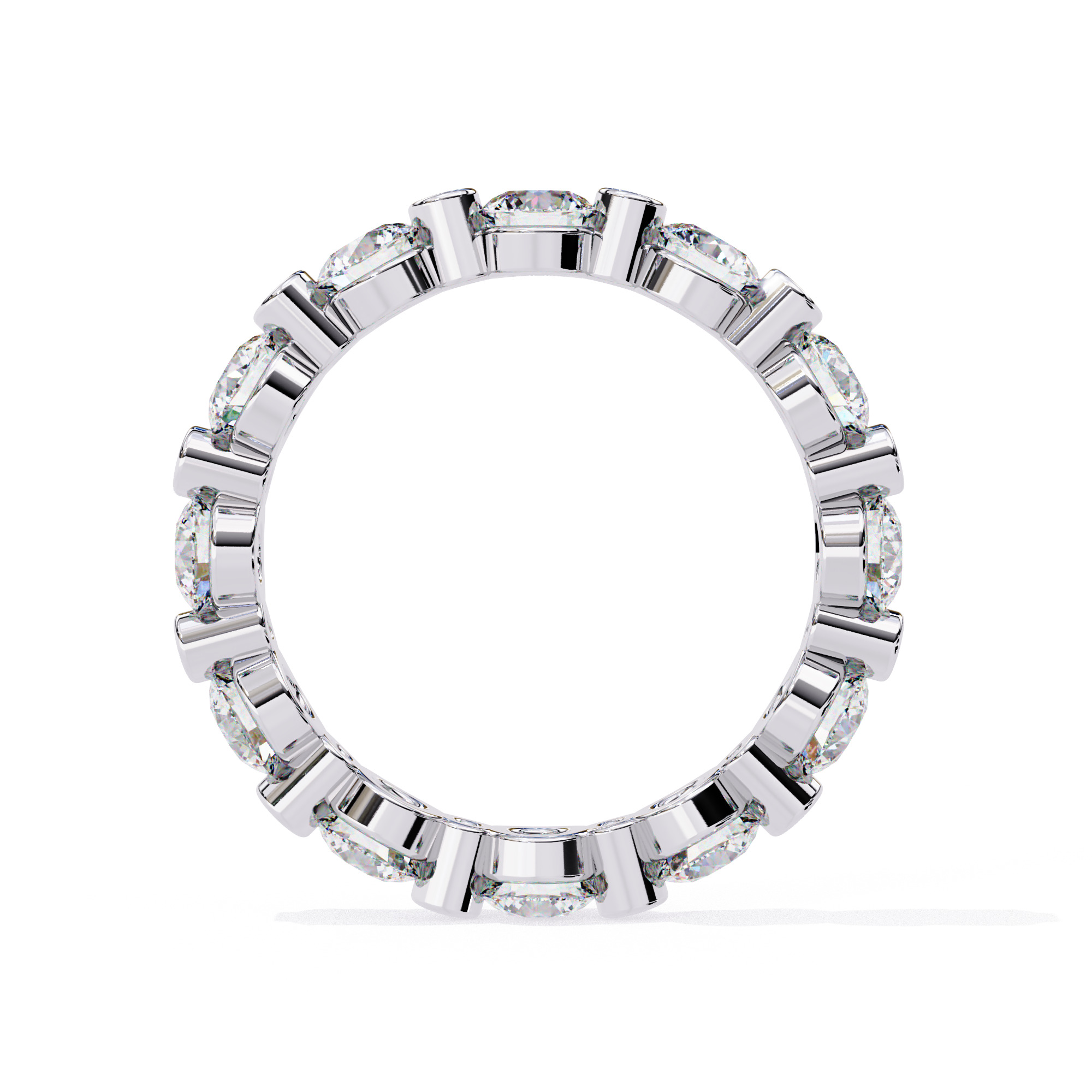 Eternity Diamond Band Ring 360 Animation Renders 3dm stl details 3D print model_8