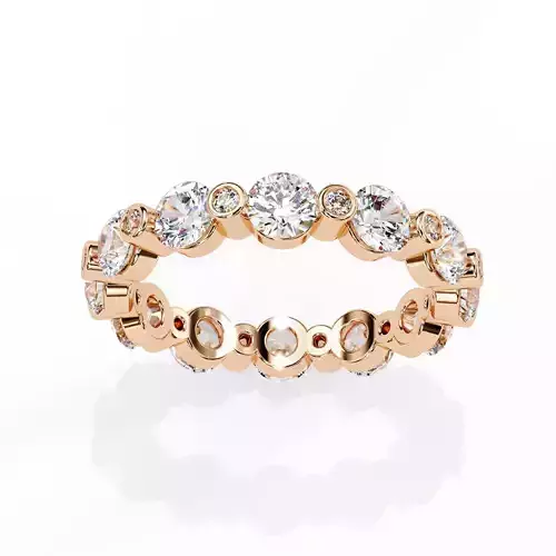 Eternity Diamond Band Ring 360 Animation Renders 3dm stl details 3D print model