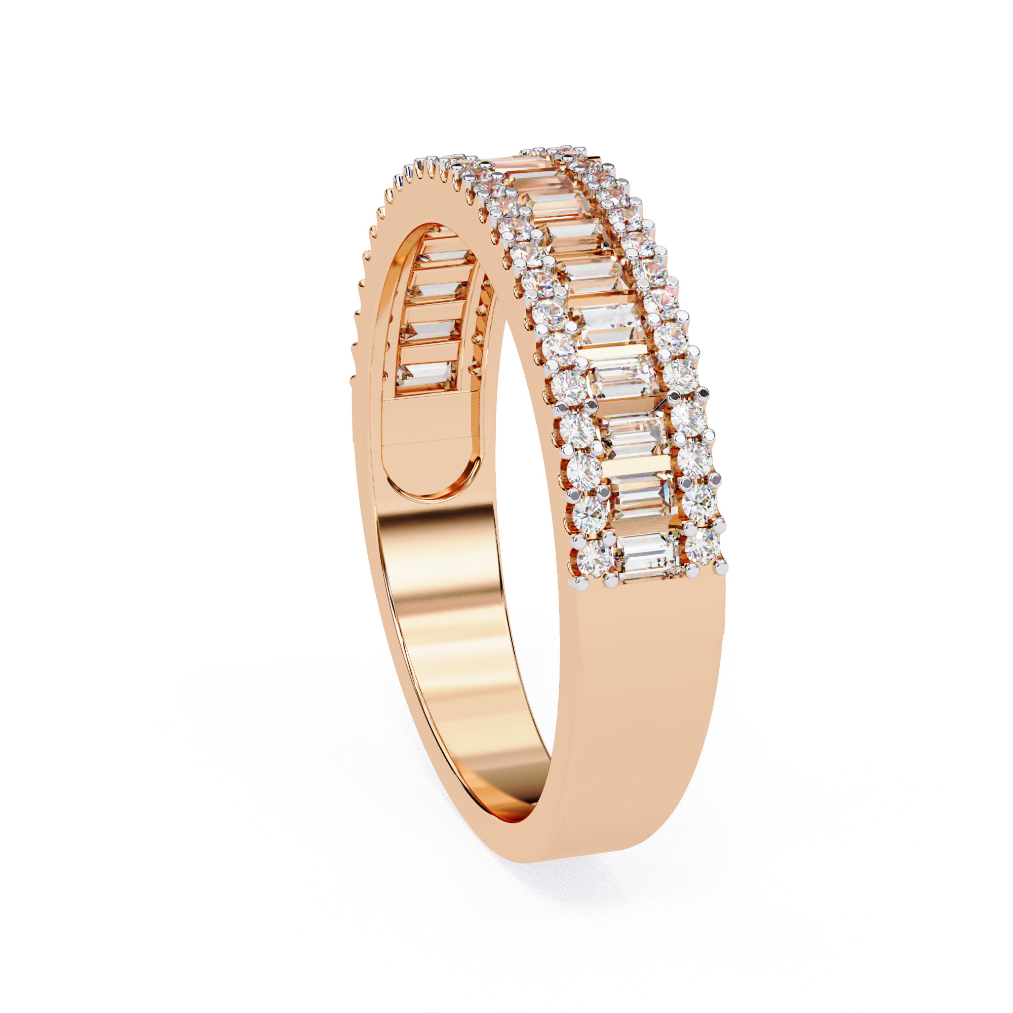 Eternity Diamond Band Ring 360 Animation Renders 3dm stl details 3D print model_8