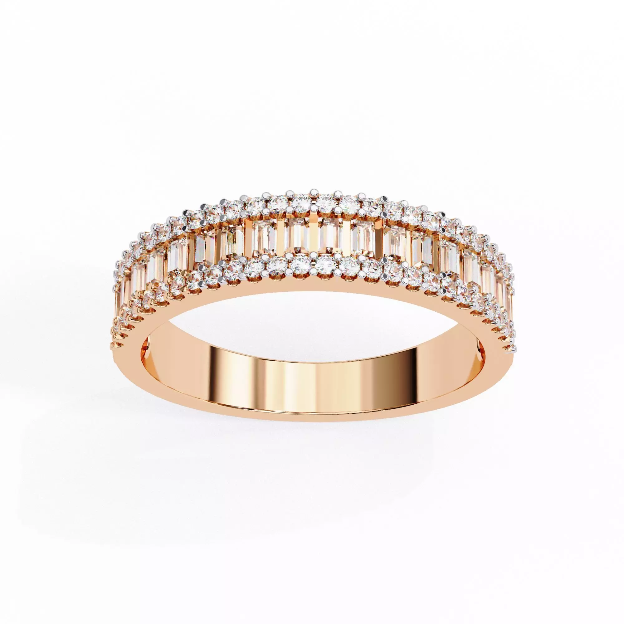 Eternity Diamond Band Ring 360 Animation Renders 3dm stl details 3D print model_0