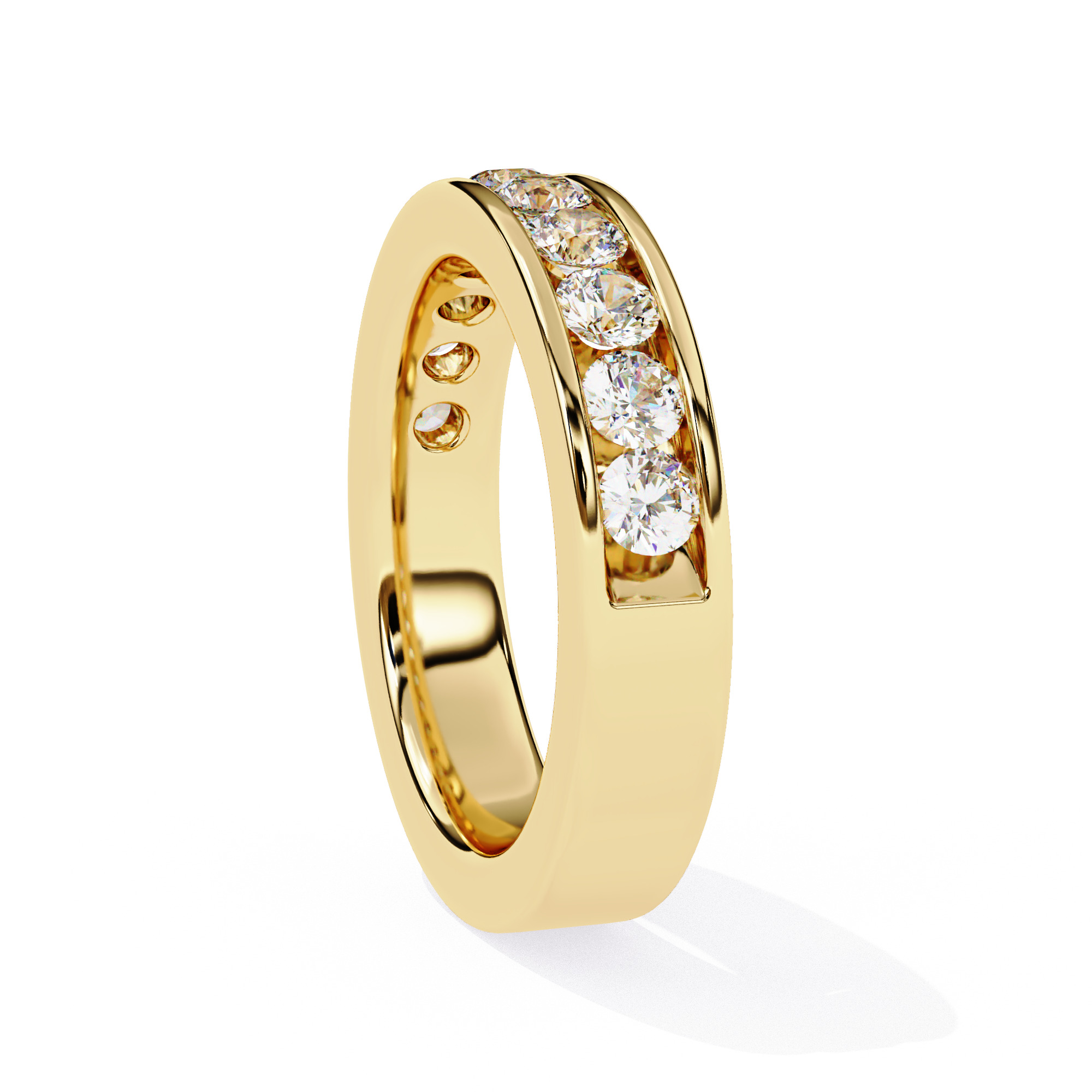 Eternity Diamond Band Ring 360 Animation Renders 3dm stl details 3D print model_10