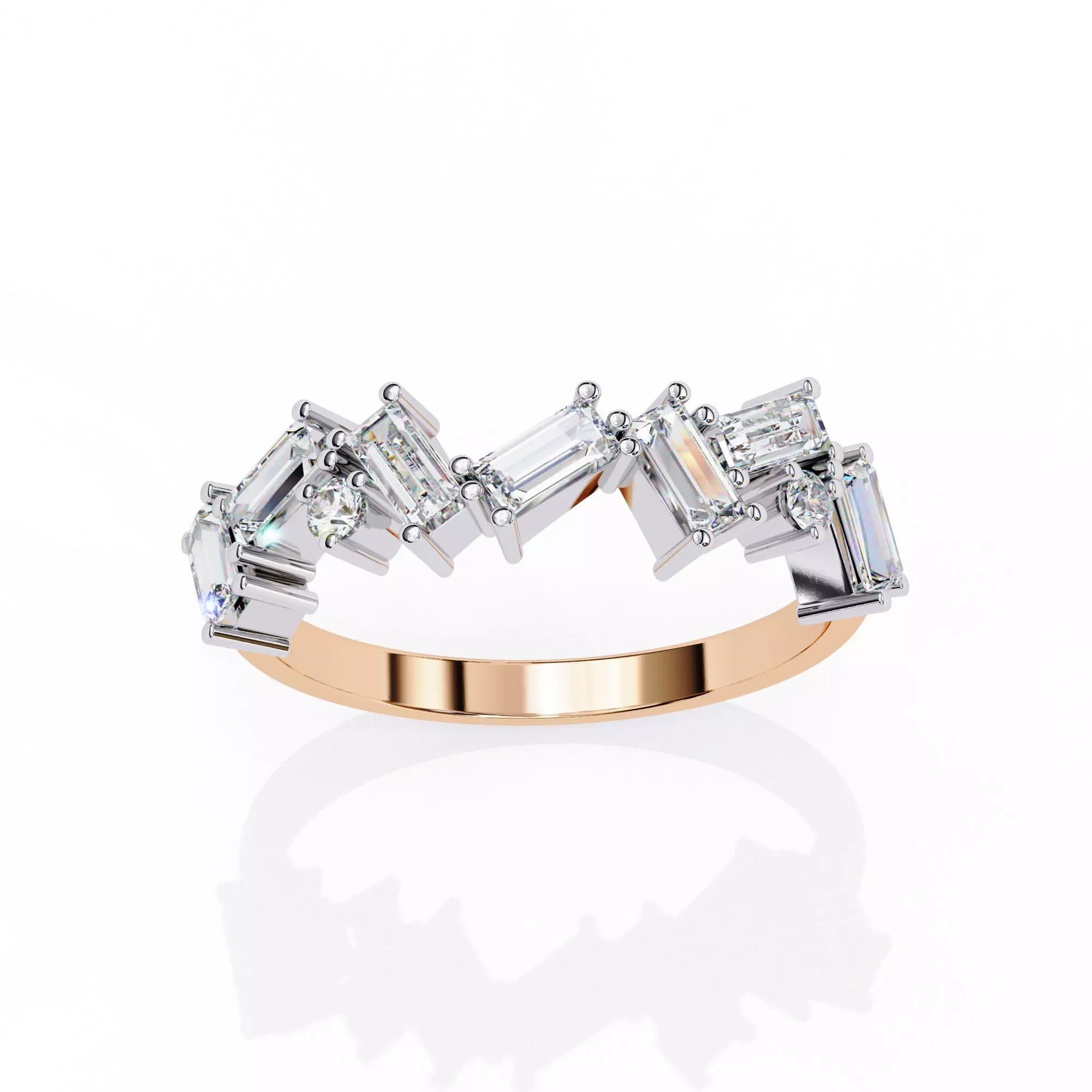 Eternity Diamond Band Ring 360 Animation Renders 3dm stl details 3D print model_0