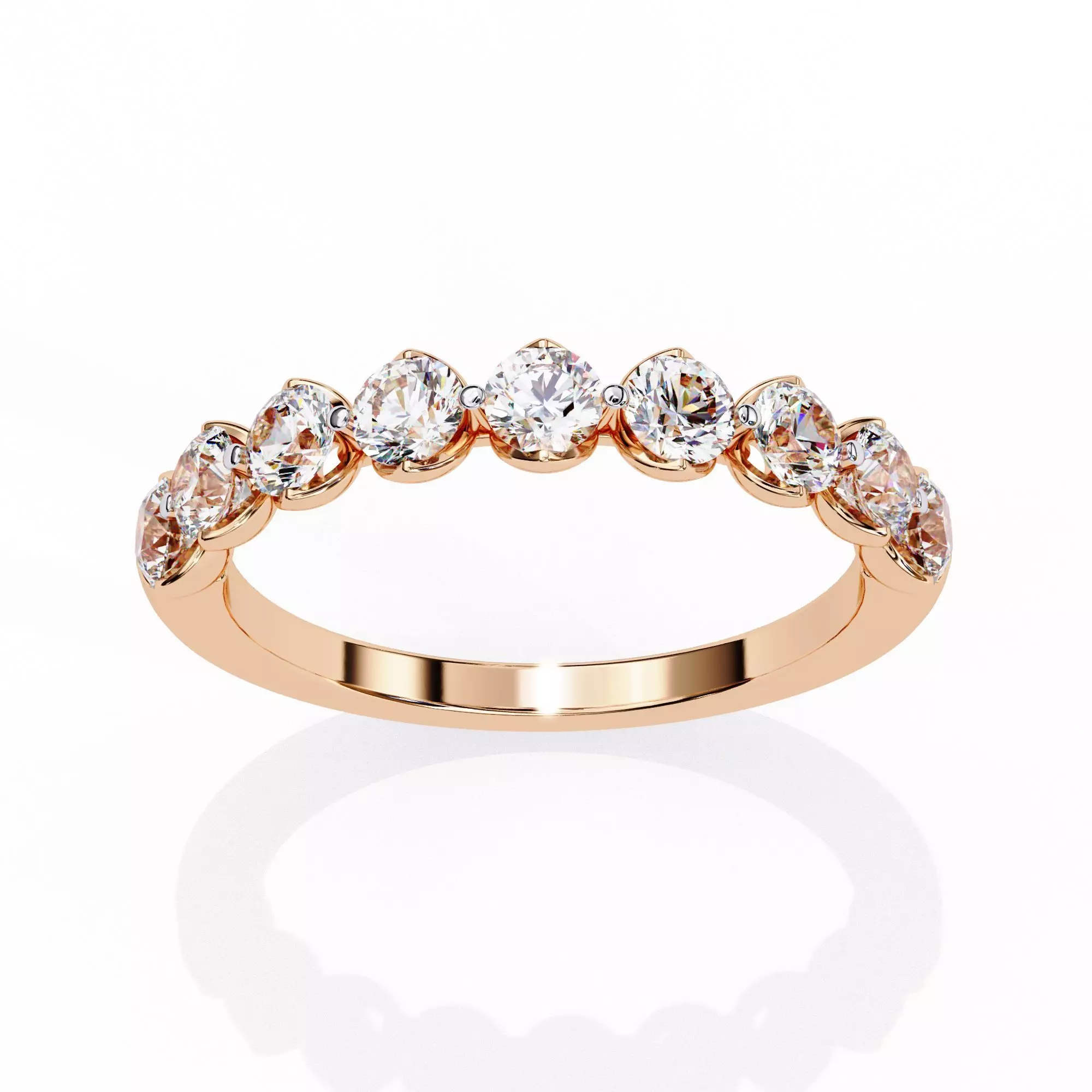 Eternity Diamond Band Ring 360 Animation Renders 3dm stl details 3D print model_0