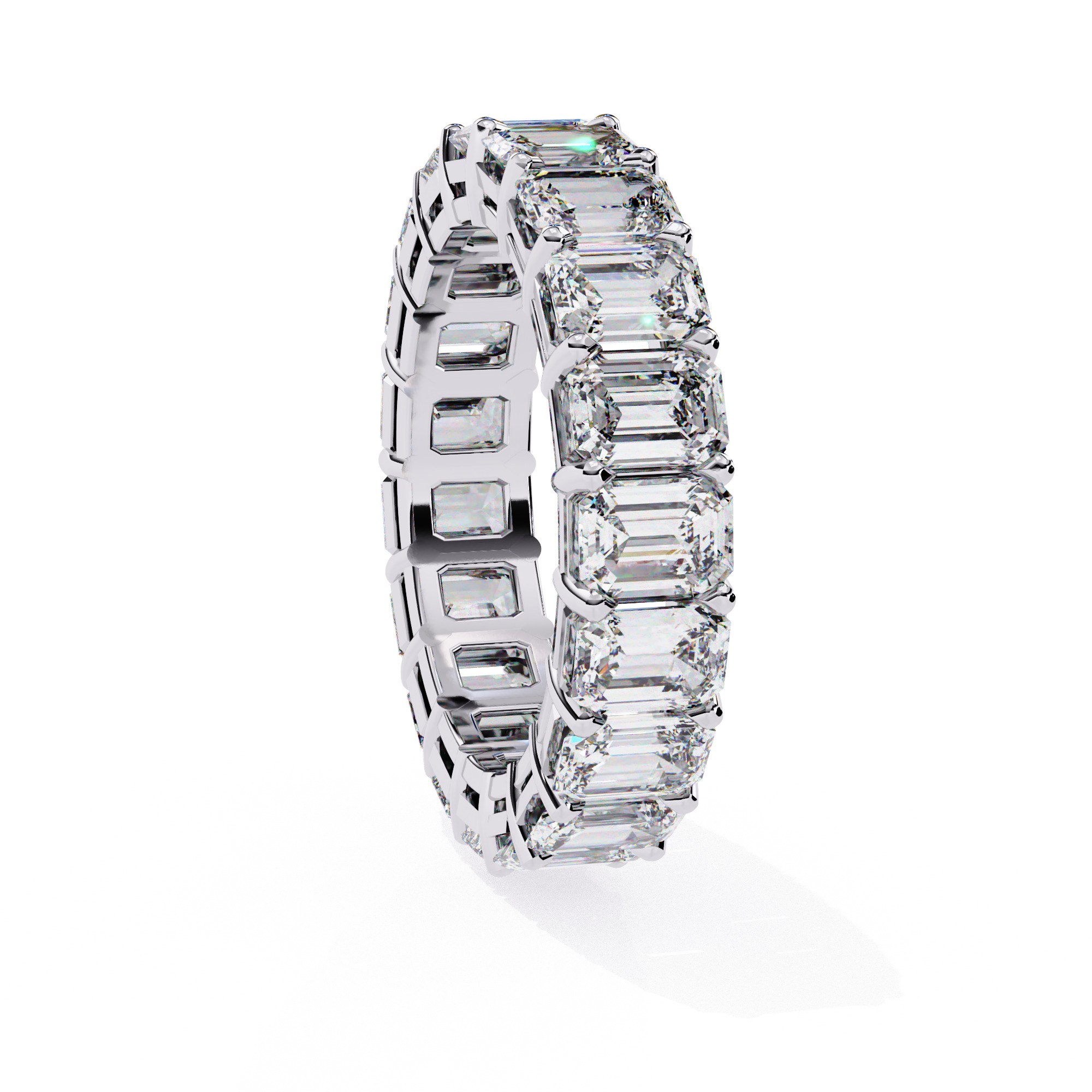 Eternity Diamond Band Ring 360 Animation Renders 3dm stl details 3D print model_11