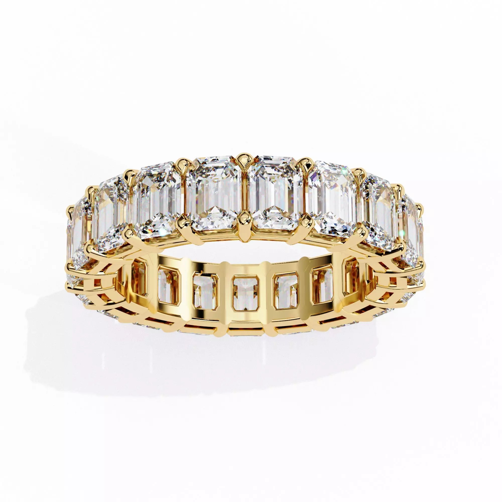 Eternity Diamond Band Ring 360 Animation Renders 3dm stl details 3D print model_0
