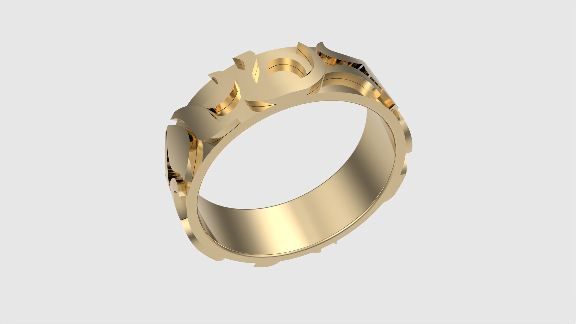 Intricate Tasteful Pattern Wedding Ring JDBCo 3D print model_24