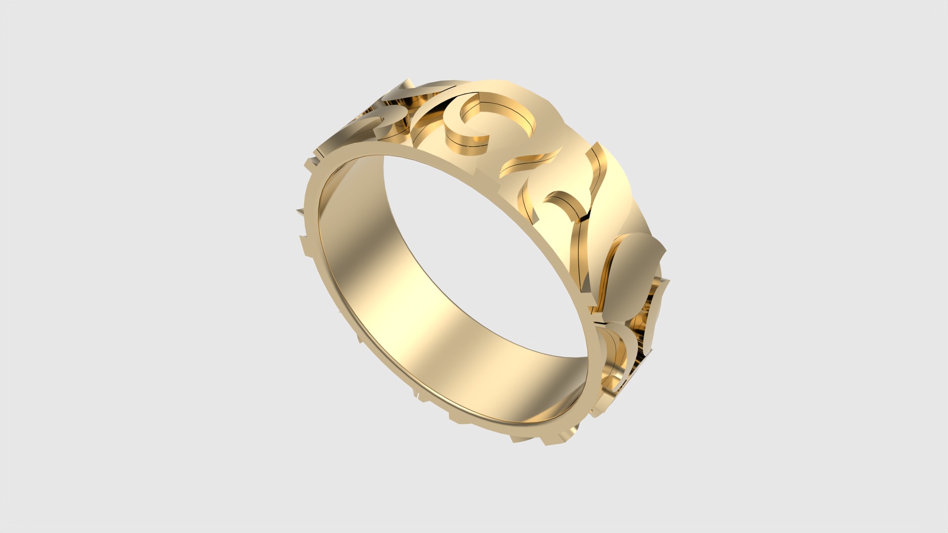 Intricate Tasteful Pattern Wedding Ring JDBCo 3D print model_29