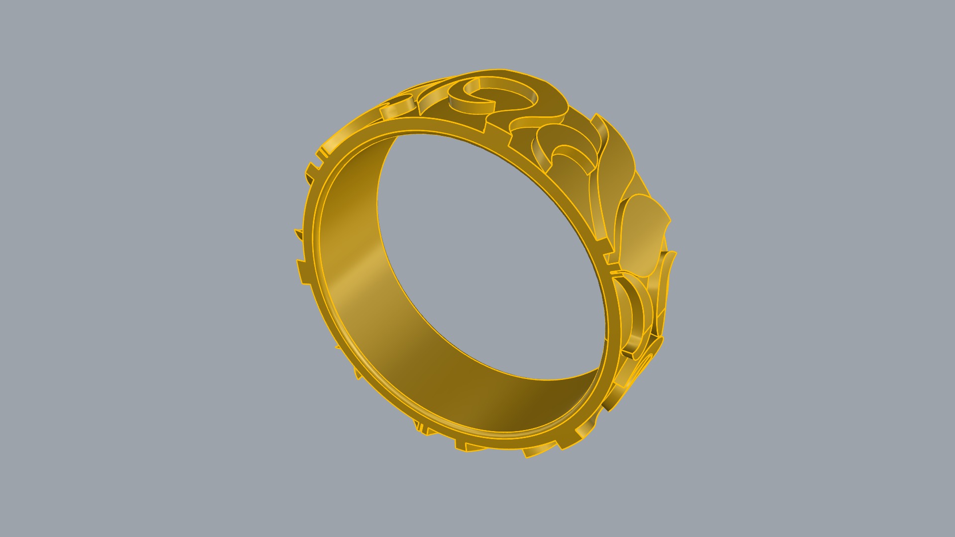 Intricate Tasteful Pattern Wedding Ring JDBCo 3D print model_7