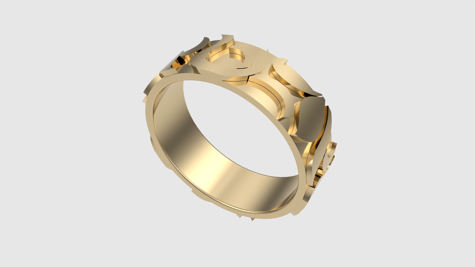 Intricate Tasteful Pattern Wedding Ring JDBCo 3D print model_22