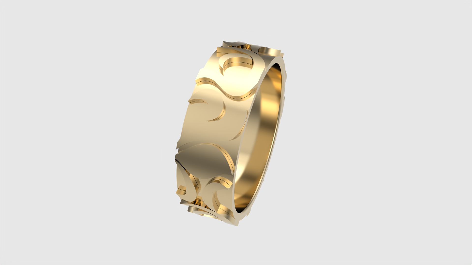 Intricate Tasteful Pattern Wedding Ring JDBCo 3D print model_26