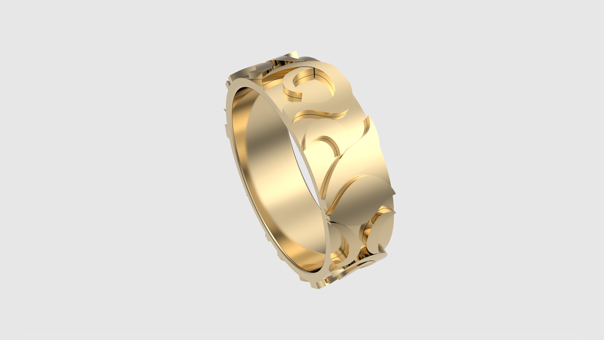 Intricate Tasteful Pattern Wedding Ring JDBCo 3D print model_28