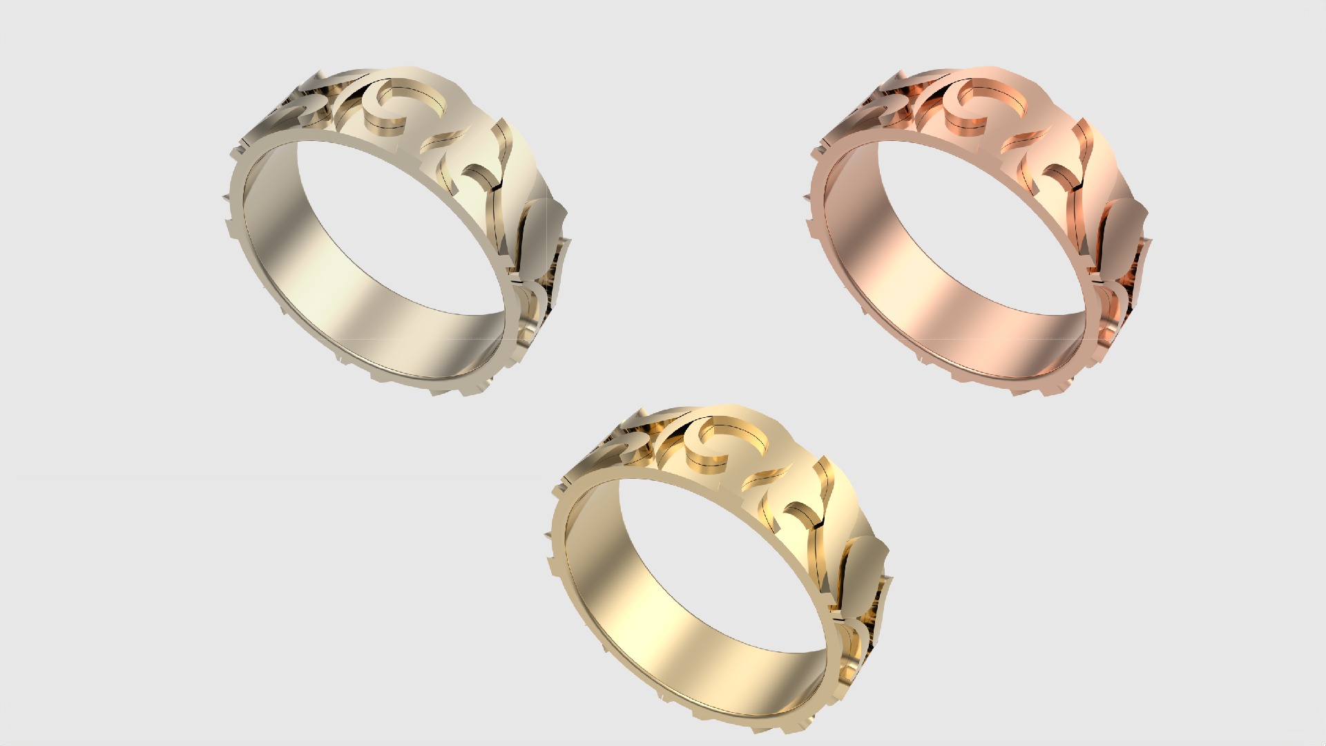 Intricate Tasteful Pattern Wedding Ring JDBCo 3D print model_2