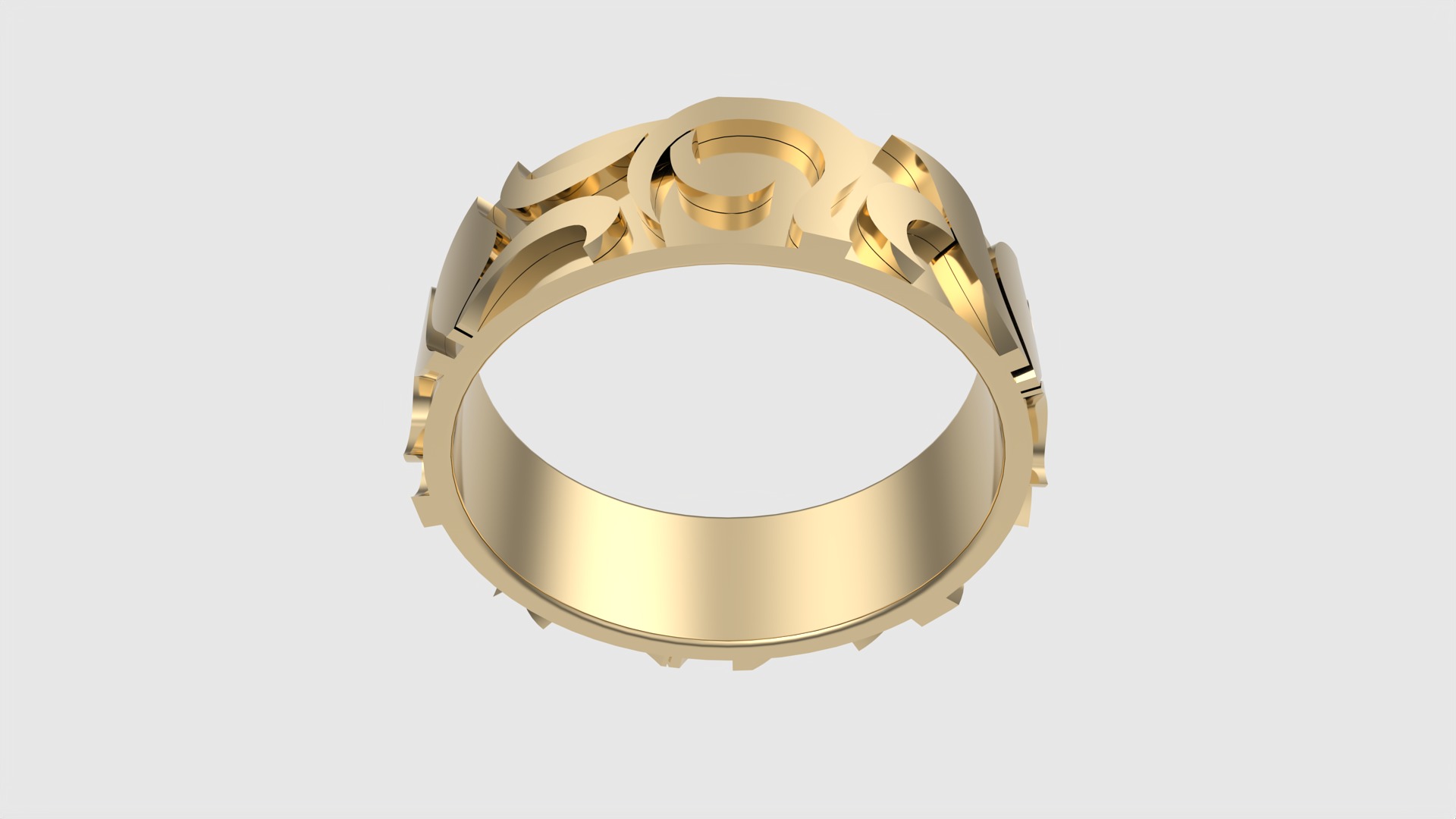 Intricate Tasteful Pattern Wedding Ring JDBCo 3D print model_16