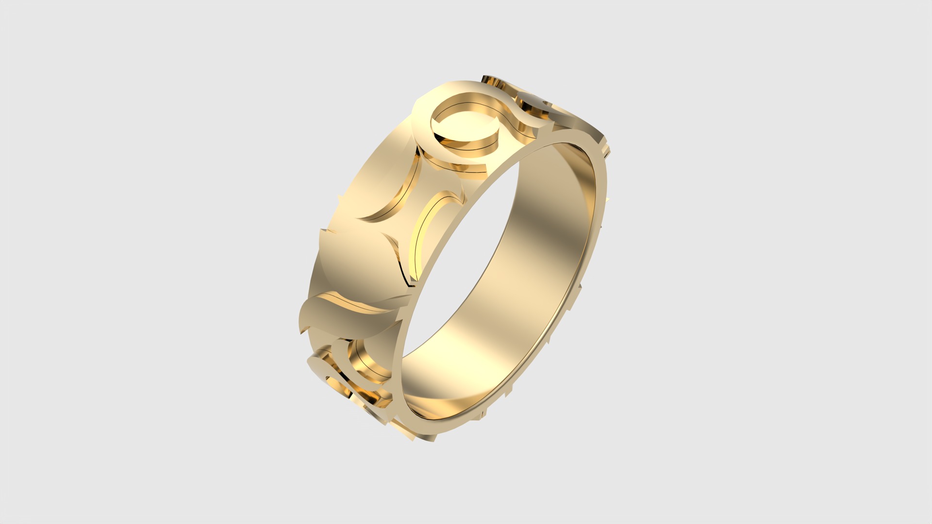 Intricate Tasteful Pattern Wedding Ring JDBCo 3D print model_18