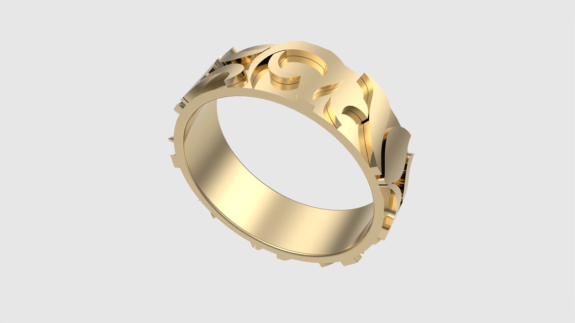 Intricate Tasteful Pattern Wedding Ring JDBCo 3D print model_15