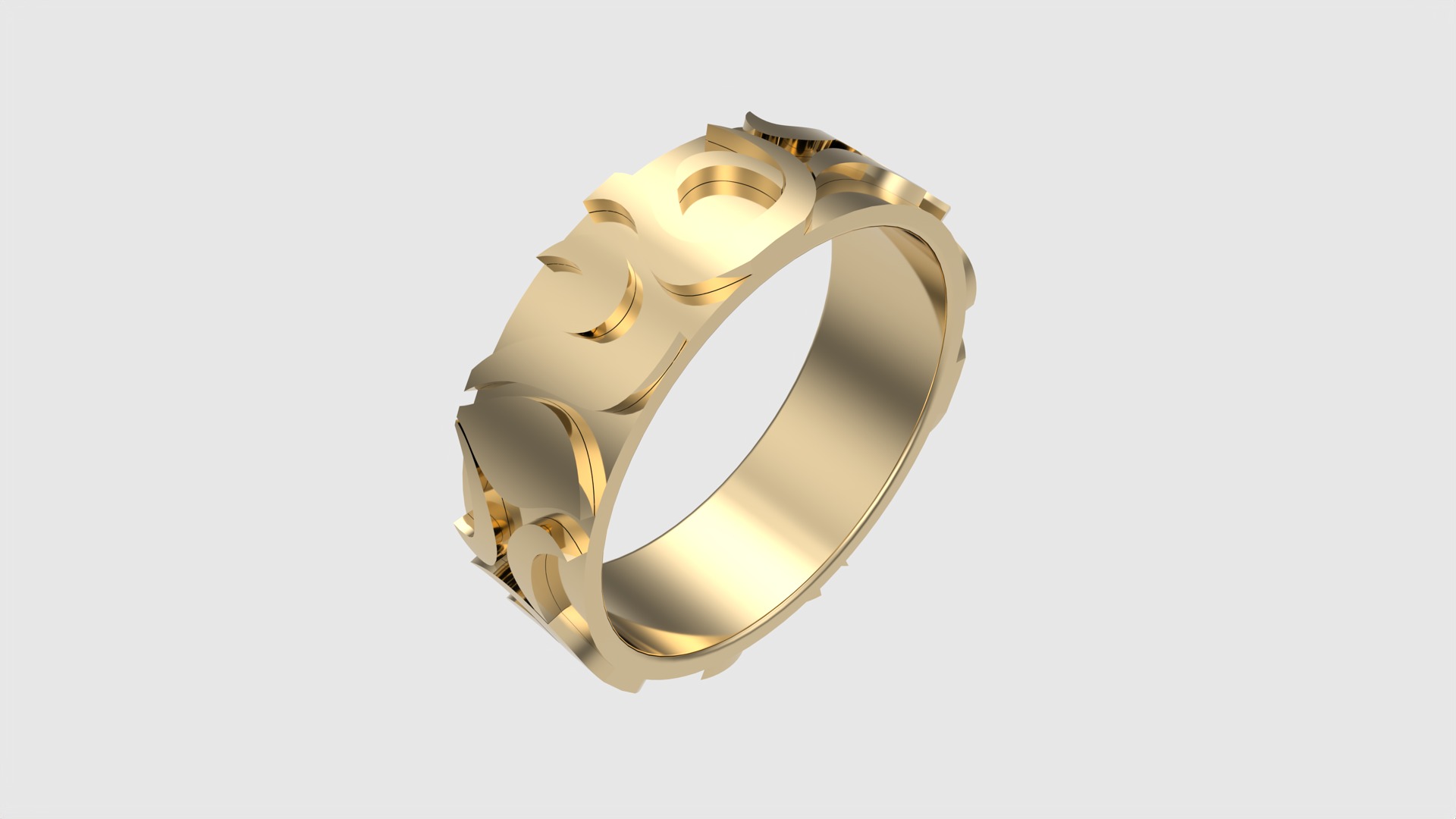 Intricate Tasteful Pattern Wedding Ring JDBCo 3D print model_25